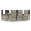VidaXL Ensemble à manger de jardin 9 pcs coussins gris résine tressée, ensemble de salle à manger 3185028