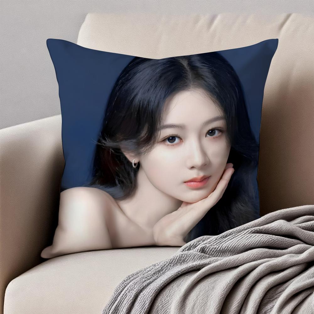 Fashion and elegant Chinese actress YYang Zi Cushion Cover Pillowcase Antidustmite Invisible Zipper Short Plush Sofa Cushion