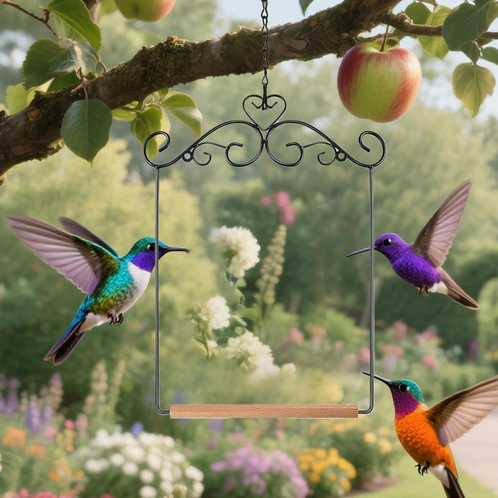 Hummingbird Swings Outdoor Hangable Macaw Perch Bird Cage Swing Toy Playground Stand For Cockatiel Cockatoo Lovebird Parakeet