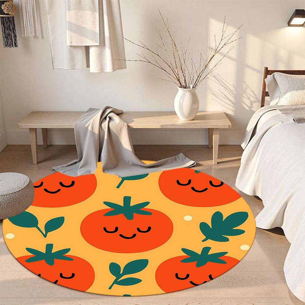 Fruit Round Office Rug Perfect for Balcony Study room Foyer Game Room Antislip Round Carpet Anime Office Decor Perfect Gift for Friends Family