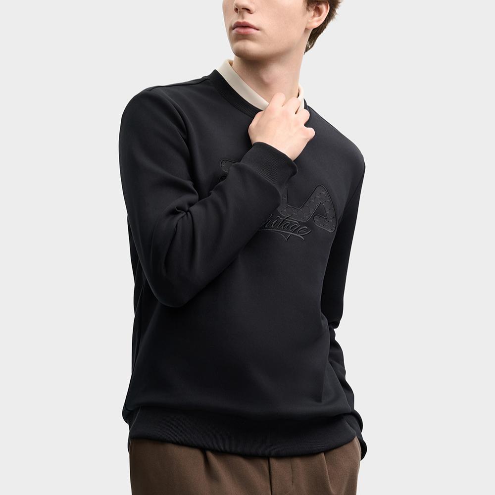 New FILA Sweatshirt Men's Jet Black F11M518202FBK