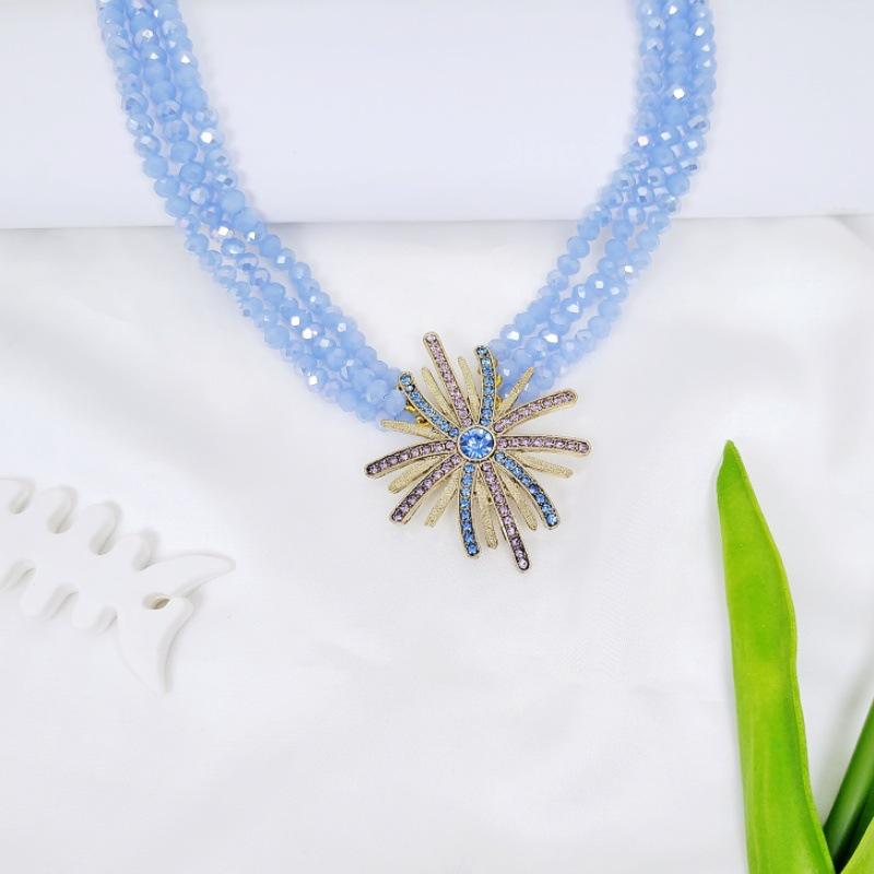 

Винтажное синее ожерелье с фейерверком из целебных кристаллов