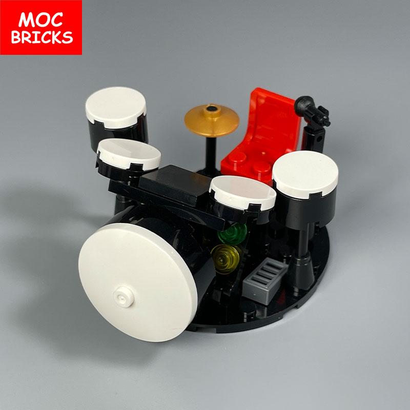 Non-Toxic Moc Bricks Suona Horn Music Score Singer Saxophone Bass Figure Musical Instruments Educatinal Building Blocks Kids Children Toys