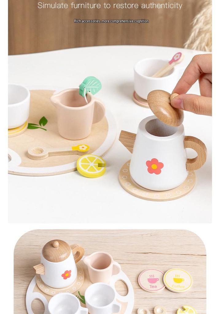 Wooden Afternoon Tea Set for Kids - Educational Role-Playing Toy