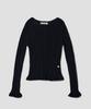 TTUDEMENT Boatneck Rib Knit_Black