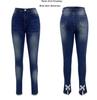 European & American Slim Beaded Butterfly Floral Women's Pencil Jeans