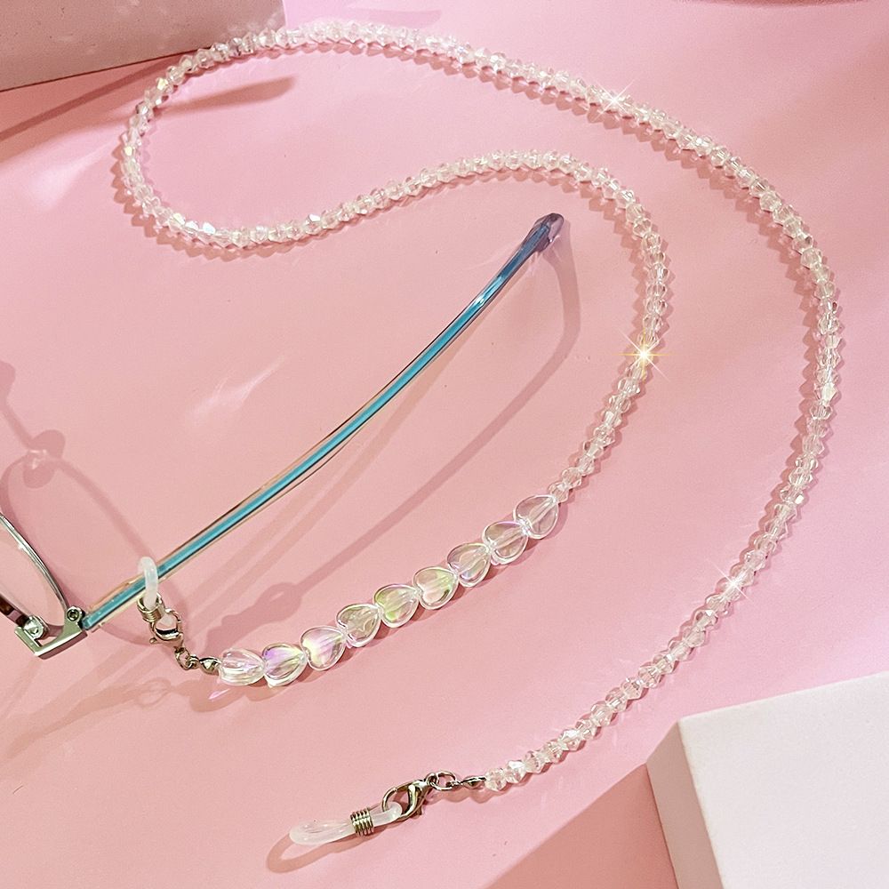 Bead Mask Strap Heart shape Glasses Chain Eye wear Accessories Eyeglass Lanyard Glasses Necklace