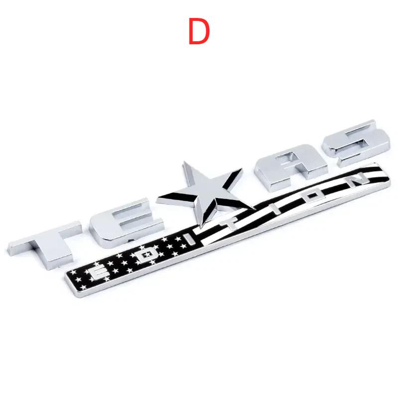 1pcs X Chrome Silver Black ABS TEXAS EDITION EMBLEM BADGE