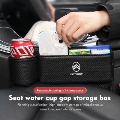 Leather Car Seat Gap Filler Storage Box Cup Holder Accessories For Grand Berlingo Jumper Celysee Xsara Picasso Aircross