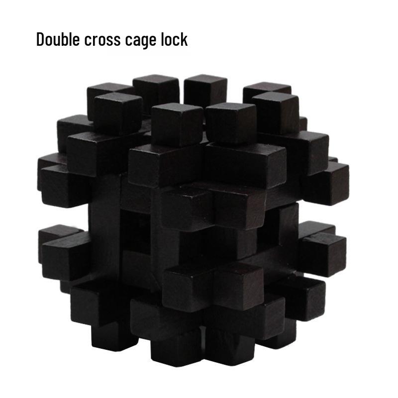 100-Piece Kongming Lock Wooden Puzzle Set for Kids and Adults