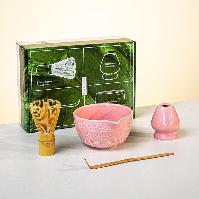 1/2pcs Traditional Japanese Matcha Bowl and Whisk Holder Tea Bowl with Pouring Spout for Office Table Tea Ceremony Party Gift