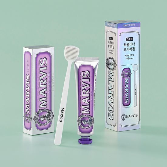 Marvis Jasmine Mint Toothpaste 85ml Promotion (+Tongue Cleaner)