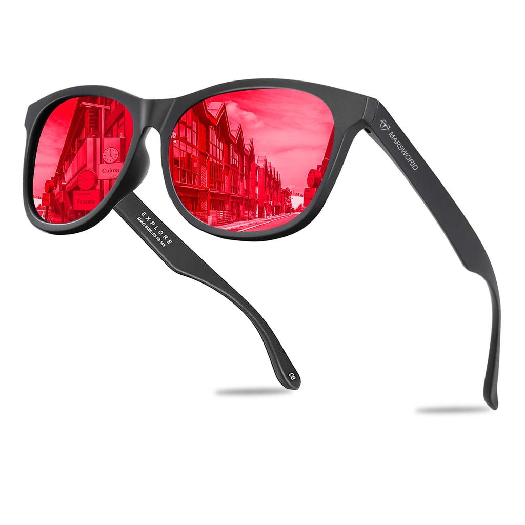 MARSWORID Driving UV400 Impact for and Hiking Men's Sunglasses, Polarized, Ultra-Lightweight, Protection, Resistant, Unisex, Driving, Sports, Running,