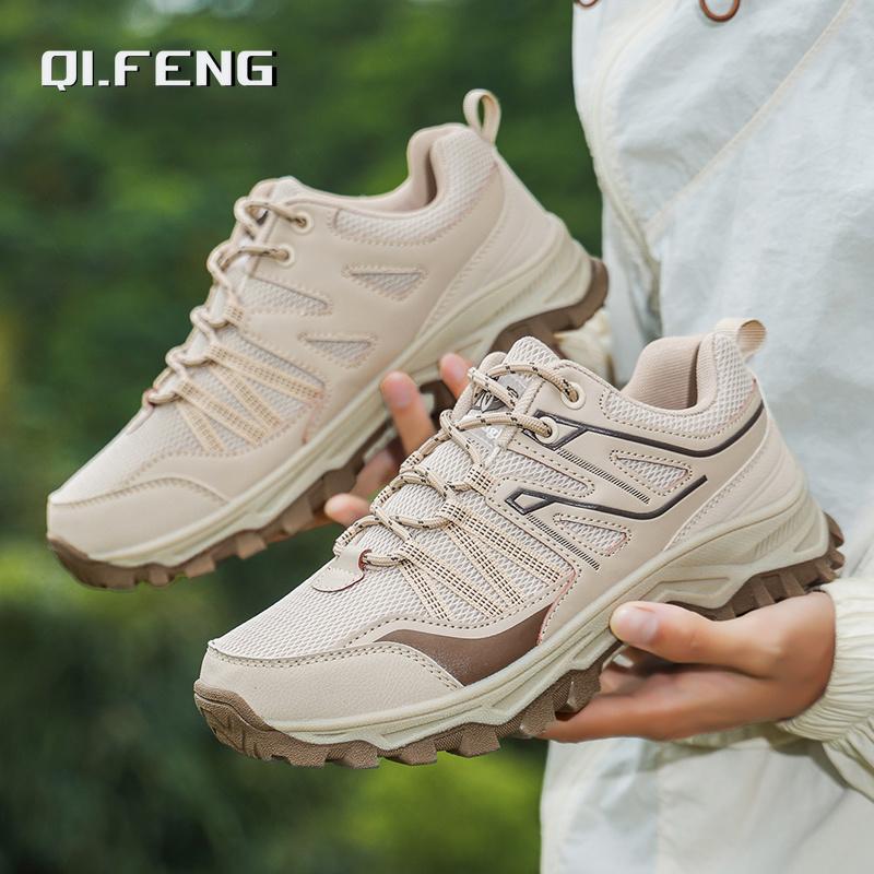 New Large Outdoor Mountaineering Shoes Men Spring And Autumn Mesh Breathable Sneaker Outdoor Travel Hiking Non Slip Shoes