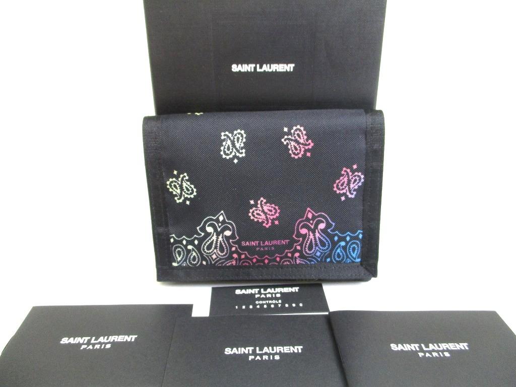

Authentic Saint Laurent Black Nylon Trifold Wallet Compact Wallet #a653 Refurbished