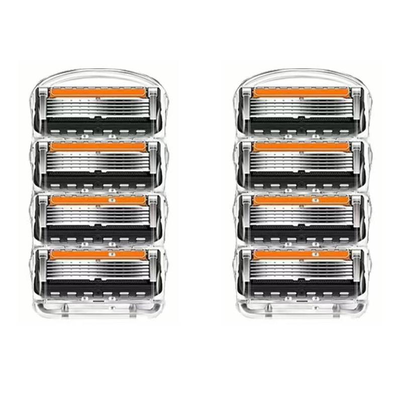 

Бритвенные лезвия для бритвы Fusion 5-слойное лезвие из нержавеющей стали бритвенные кассеты лезвие опасной бритвы сменные головки для мужчин 8pcs чёрный