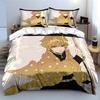 Anime Character Bedding Set with Sword Design Bedding Set (1 Duvet Cover, 2 Pillowcases, Duvet Not Included)