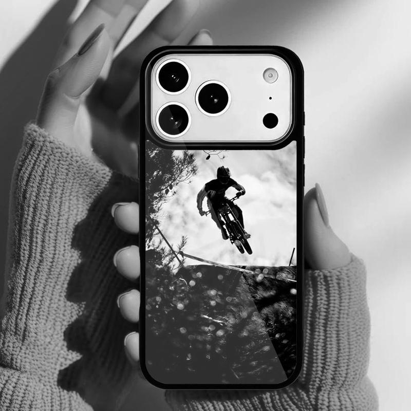 Sport Mountain Bike Cycling Art Phone Case for iPhone 17 Air 16e 15 14 13 Pro Max Back Cover for 12 11 Pro Coque