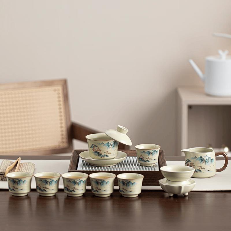 Ru Kiln Style Floating Gaiwan Kung Fu Tea Set