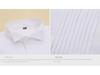 Swallowtail White Men's Stand Collar Long Sleeve Performance Dress Shirt