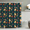 Fruit Shower Curtain Blue Green Red Yellow Orange Pears Apples Corn Design Waterproof Bathroom Decor Shower Panel Print Bathroom