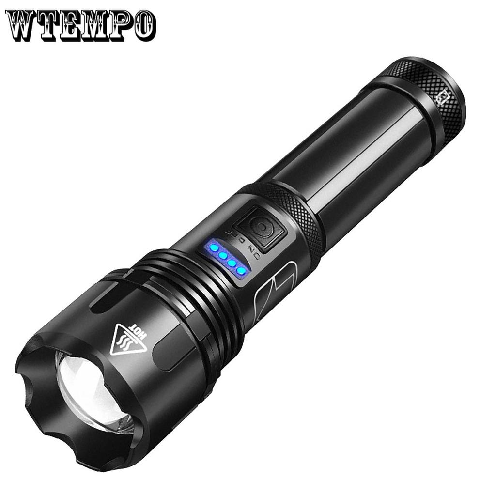 LED Strong Light Flashlight USB Charging Multi-function Outdoor Super Bright Portable Lamp with 18650 Lithium Battery P50 Flashlight