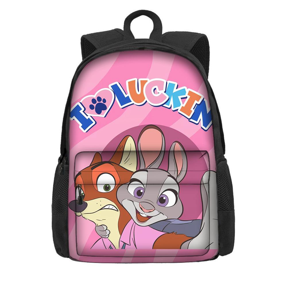 Kreslený batoh s motivem Zootopie 2 pro žáky základní školy, velká kapacita, lehký dvouramenný batoh