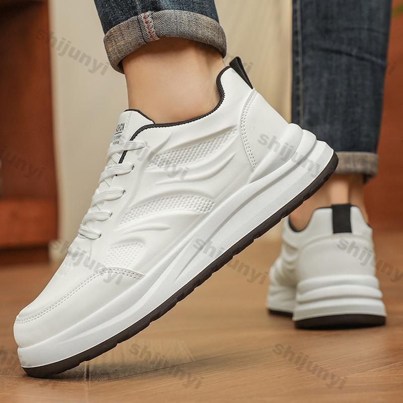 Men Shoes 2026 Spring Autumn New Breathable Mesh Non Slip Platform Sneakers Comfort Lace-up Height Increase Wedge Casual Shoes