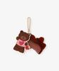 Afternoon Tea Living JR47 Mirror Comb Charm KeychainKITKAT Heartful Bear, Brown