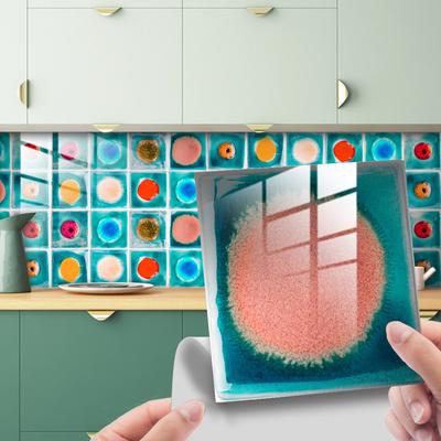 10 Pezzi Piastrelle Retro Fiorate Marmo Adesivi Murali Imitazione Mattone Decorazione Camera da Letto Impermeabili Autoadesive Piastrelle Decorazione Armadietto Cucina
