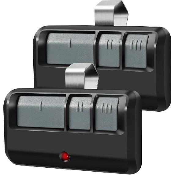2 Garage Door Opener Remote,for LiftMaster Chamberlain Openers with Purple Yellow Green Orange Red Learn Button,893MAX 953EV/EVC,Visor Clip 3-Button
