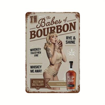Charming Blonde Whiskey Art Metal Tin Sign Vintage Wall Decor for Home Bar Kitchen Coffee Corner Garage