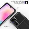 Back Case for Samsung Galaxy A24 4G (162.1 X 77.6 X 8.3mm) ZM02 PU Leather+TPU Card Holder Four Corners Shockproof Phone Shell