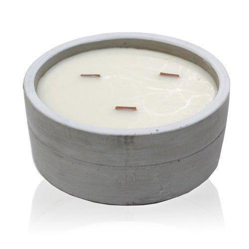 Patchouli and Dark Amber Concrete Candle Wooden Wick