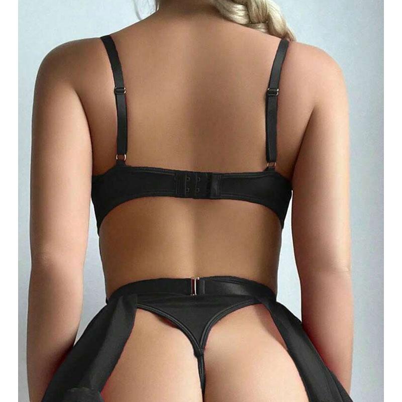Lace Sexy Bodysuit Transparent Fancy Lingerie Ultra Sexy Adult Erotic Underwear Sexy Bra Kit And Garter Set Lenceria