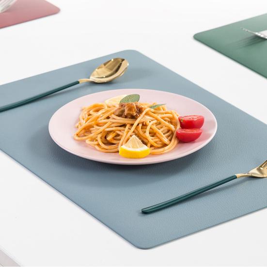 

Placemat Anti Slip Oilproof Faux Leather Nordic Waterproof Table Plate Mat for Home