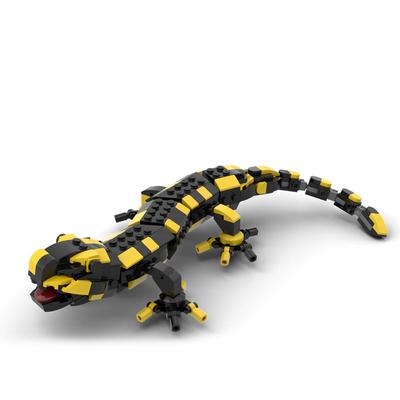 Fire Salamander Building Blocks Kit A Popular Reptile Colour Little Dinosaur Idea Animal Bricks Toys for Adults Kids Gifts