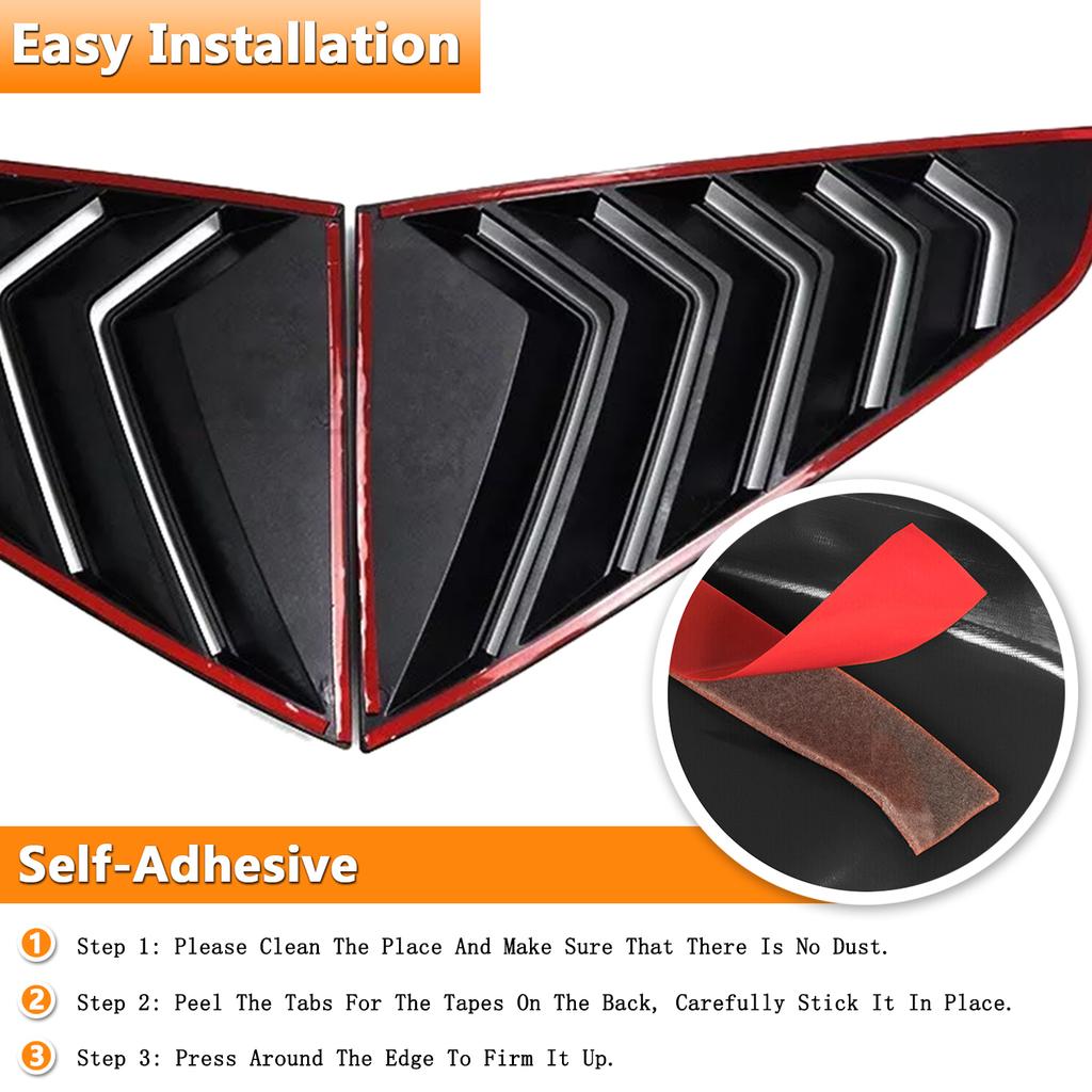 Car Rear Louver Window Side Shutter Decoration Cover Sticker Vent Scoop Trim for Ford Mustang 2025 2025 Up Exterior Accessories