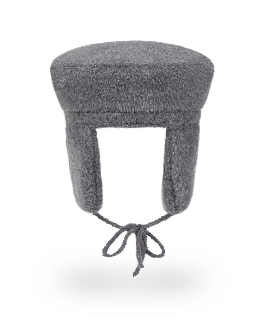 Bajal Va Studded Fly Wool Beret Grey