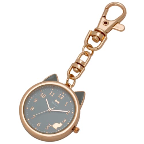 Fieldwork Women's Analog Pocket Watch with Keychain and Bag Charm, Gray, MKK2305P-4