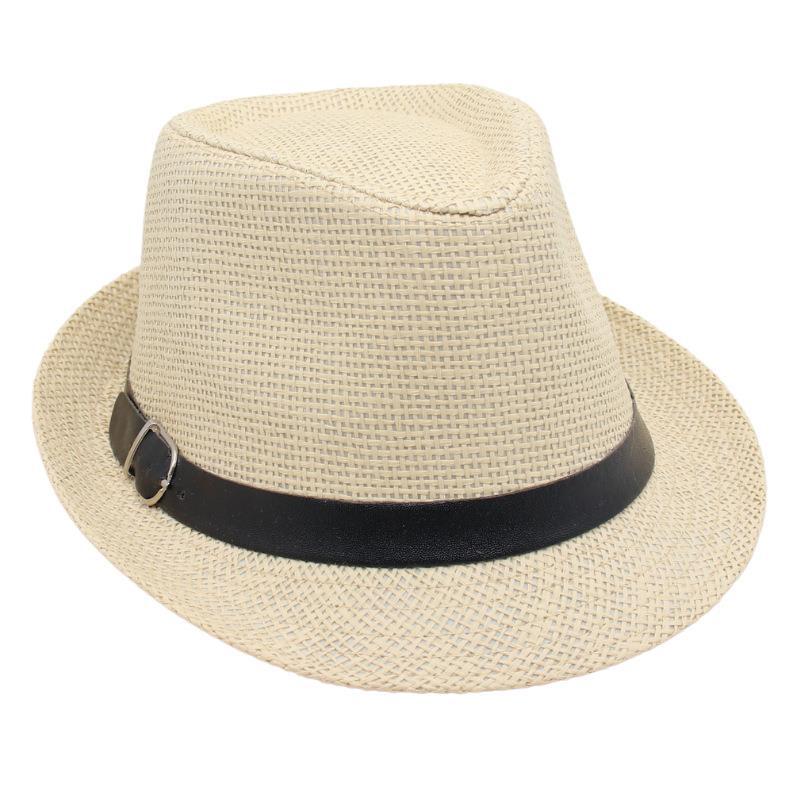 Tavaszi és Nyári Szalmakalap Tengerparti Nyaralás Hűs Kalap Rövid Karimájú Napvédő Kalap Csatos Úriember Churchill Kalap Külföldi Stílusú Férfi