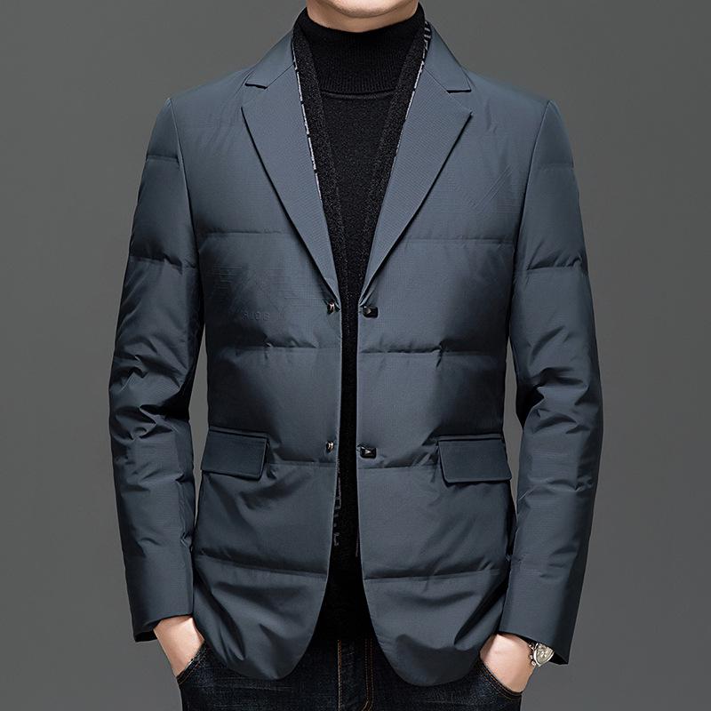 

Men s 2025 Winter Down Jacket with Detachable Scarf – Trendy and Warm M