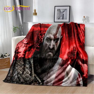 Bóg Wojny Gra Gracze Kratos Miękki Pluszowy Koc, Koc Flanelowy Koc Narzuta do Salonu Sypialni Łóżka Sofy Piknikowy Pokrowiec Dziecko