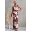 Spot Europäischer und Amerikanischer Sommer Digitaldruck Ein-Schulter Off-the-Shoulder Mode Bankett Mittellanges und Langes Kleid