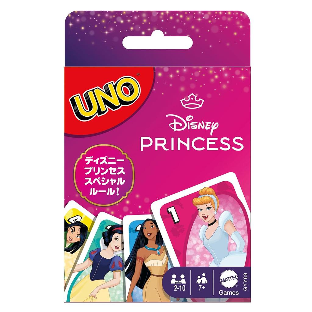 Mattel Game UNO Disney Princess Party Goods Card 112 cards 2-10 players ages 7 up Pink GYY69
