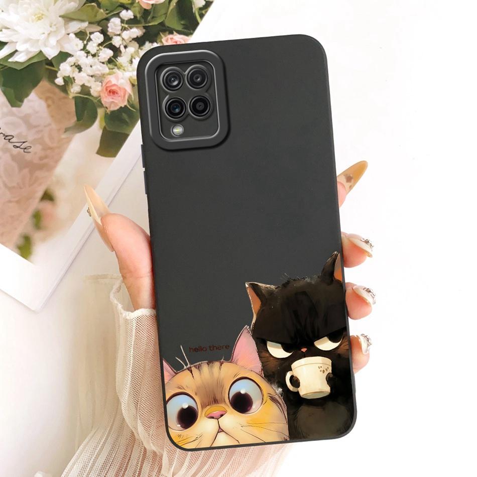 For Samsung Galaxy A12 M12 SM-A125F A127F Cute Cat Flower Butterfly Cartoon Phone Case Shockproof Soft Silicone Cases