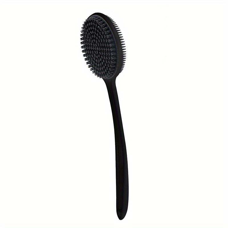 

Long Handle Back Scrubber Double-Sided Silicone with Bristles Exfoliating Cleaning Body Shower Men Women Bathroom Accessories чёрный