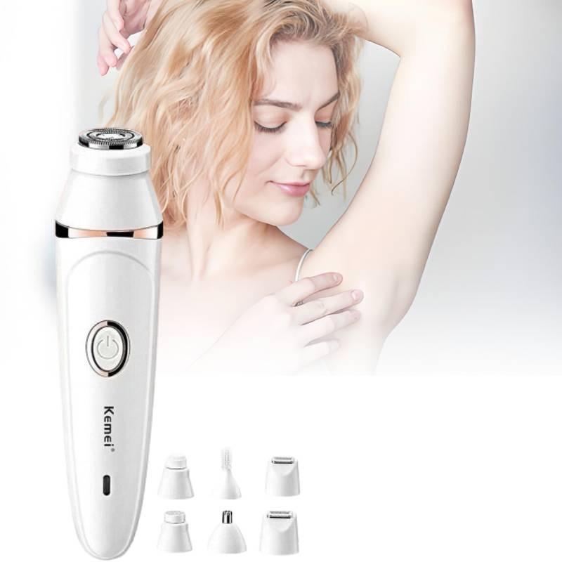 Kemei Km-375 Multifunctional Hair Removal Device With Stainless Steel Blades For All Body Types