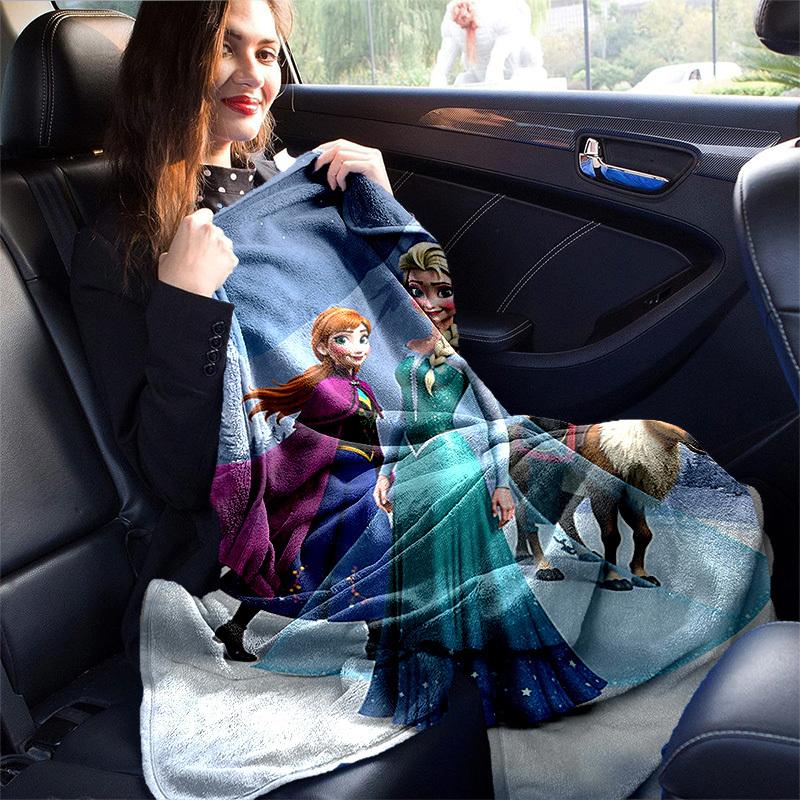 1pc, Cartoon Frozen Elsa Anna Olaf Blanket, Soft Flannel Throw Blanket, Versatile & Cozy for Bedroom, Winter Warmth for Your Home Decor, Per