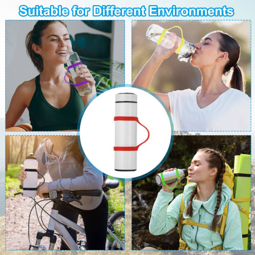 PATIKIL Water Bottle Carrier Grip, Portable Soft Silicone Non-Slip Water Handle Grip Water Bottle Holder Strap for Outdoor Running, Biking, Gym, Joggi